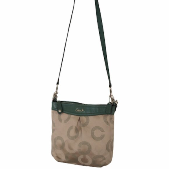 Coach Ashley Opt Art Hippie Tan and Green Convertible Crossbody - Picture 9 of 16